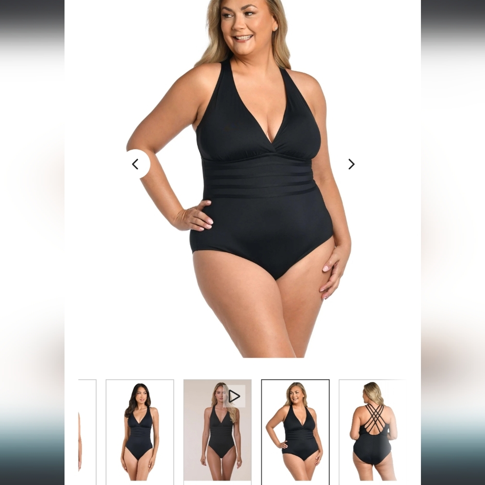 La Blanca Black One Piece Swimwear Classic Design